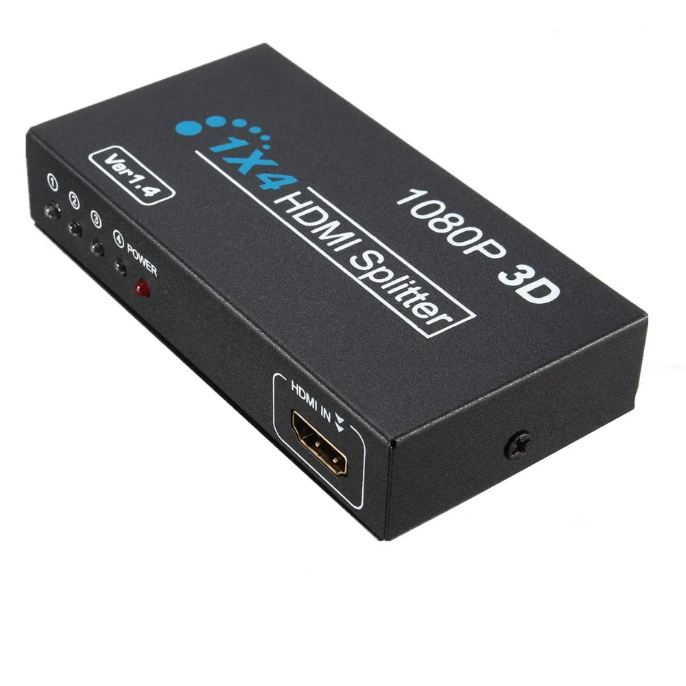 BESIUNI 1 в 4 выхода HDMI сплиттер 1X4 HD 1080P 3D Дубликатор Усилитель Переключатель hdmi 1x4 для