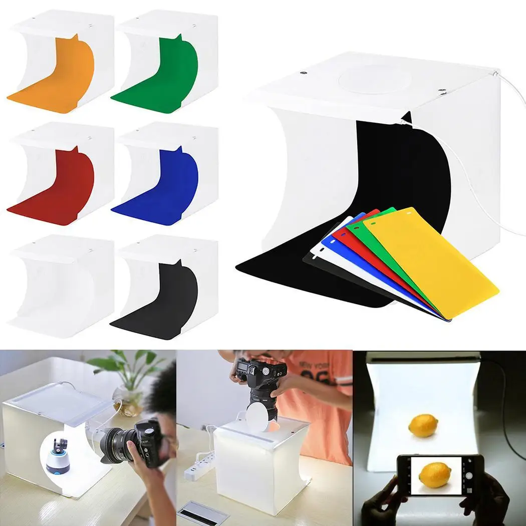 

Backdrop Cube Mini Box LED Light 1pc LED/ 2pcs LEDs Room 0.366kg Photo Studio 5V/1A Photography Lighting Kit