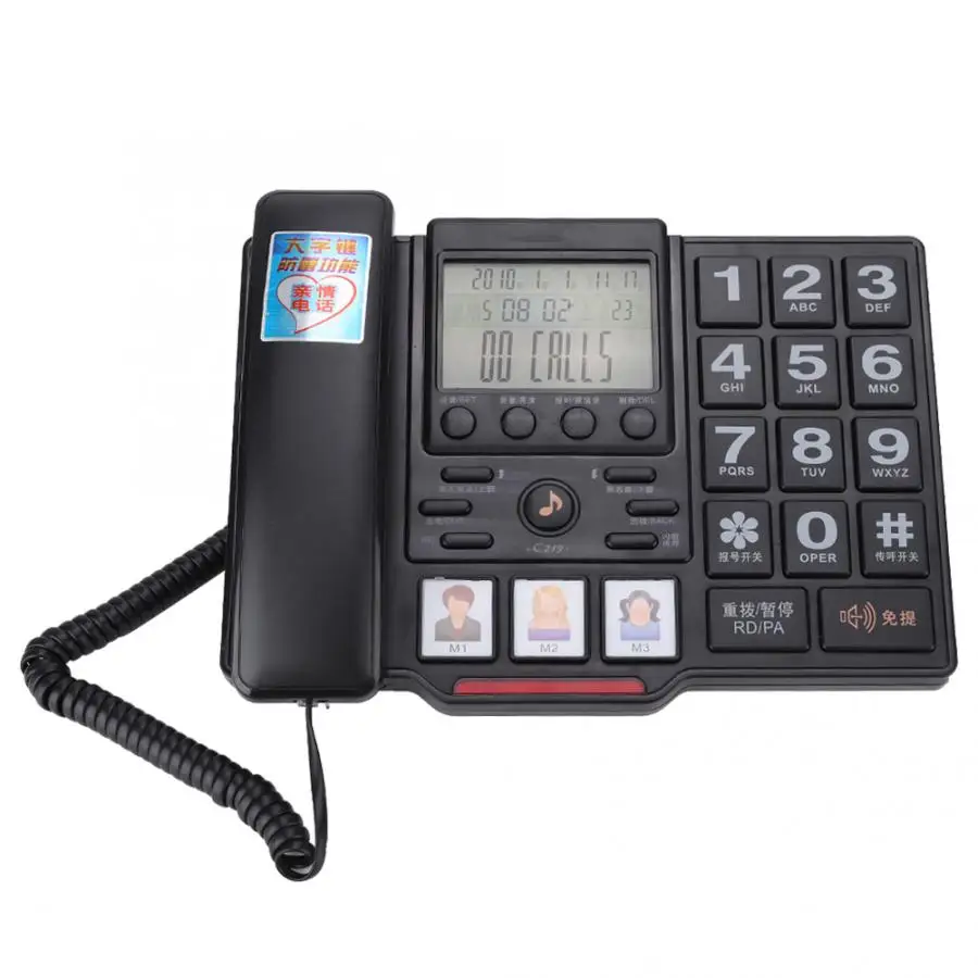 C219 Simple Style Fixed Telephone Landline Desk Phone for Home Office Desktop Telephone