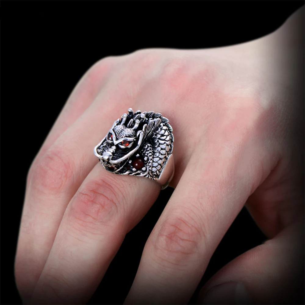 Мужское Винтажное кольцо с рубином из серебра 925 пробы|ring fashion|ring with rubyring ring |