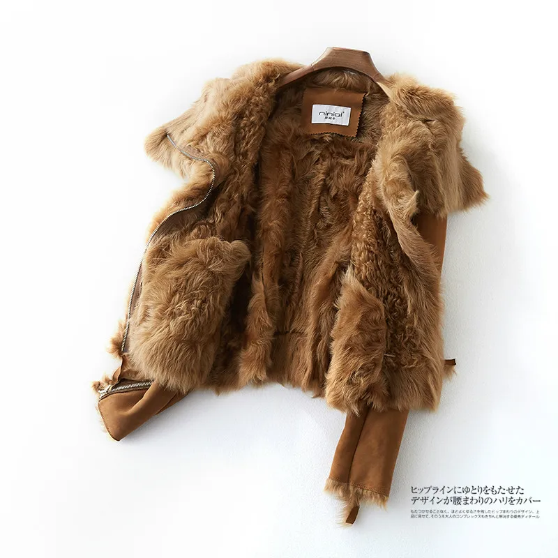 

Women's Fur Coat Winter Jacket Women Clothes 2018 Korean Vintage Sheepskin Coat Real Fur Coat Female Jacket Wool Liner ZT1592