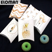 Подушка с фламинго, коробка для шоколада, конфет, печенья, Рождества, свадьбы, вечеринки, для детского душа, большая бумага, Подарочная подушка, упаковочные коробки