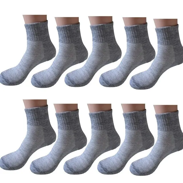20 шт./партия, однотонные носки, европейские размеры 36-43, мужские сетчатые невидимые носки по щиколотку, мужские летние дышащие тонкие носки-лодочки по низкой цене - Цвет: Longer Mesh Grey