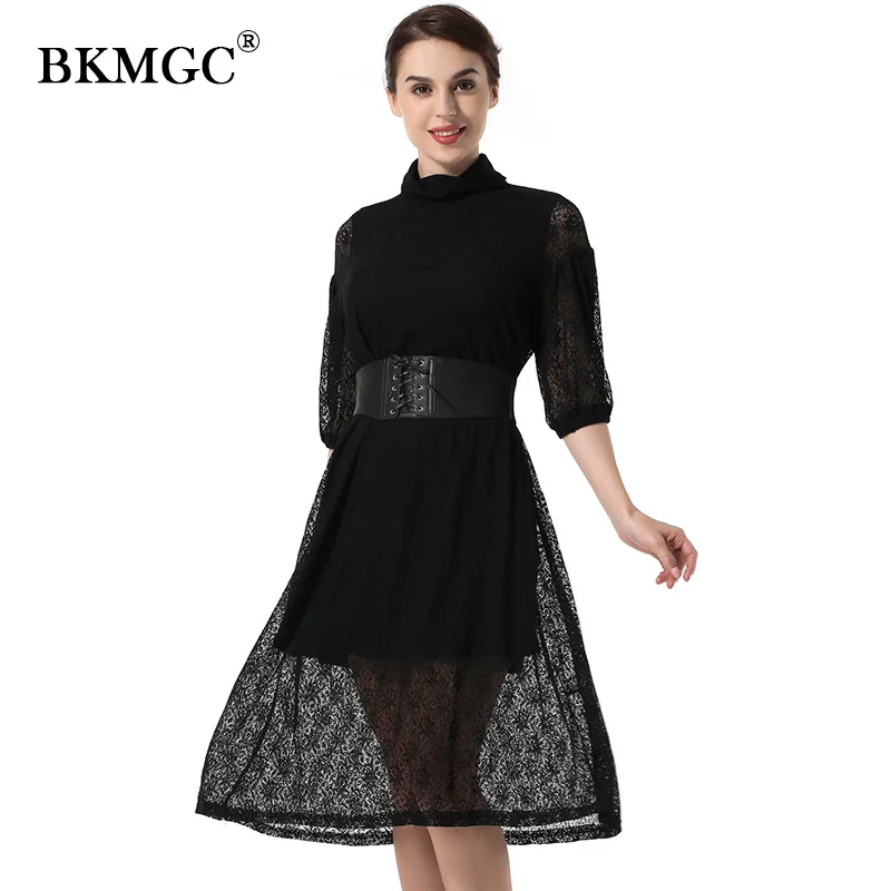 2017 Spring Autumn Dress New Arrival Lace Printed