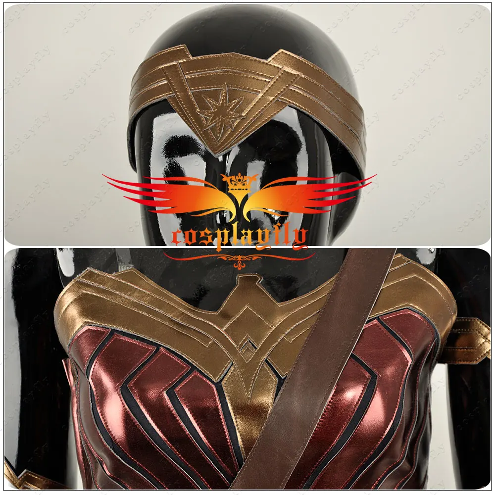 BatmanvSuperman:Dawn of Justice Wonder Woman Costume Adult Cosplay with Rope Gift / Silver Wrist Guards (Seperate Corset&Dress!)
