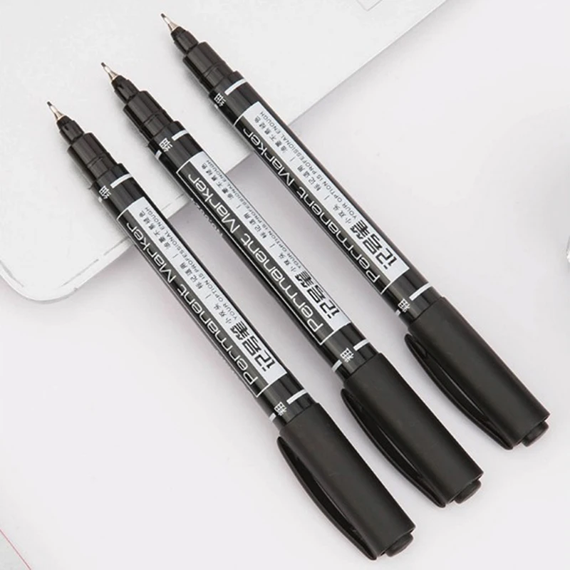 

1X Makeup Tattoo Pen Dual-Tip Black Tattoo Skin Marker Piercing Marking Pen Tattoo Supply For Permanent