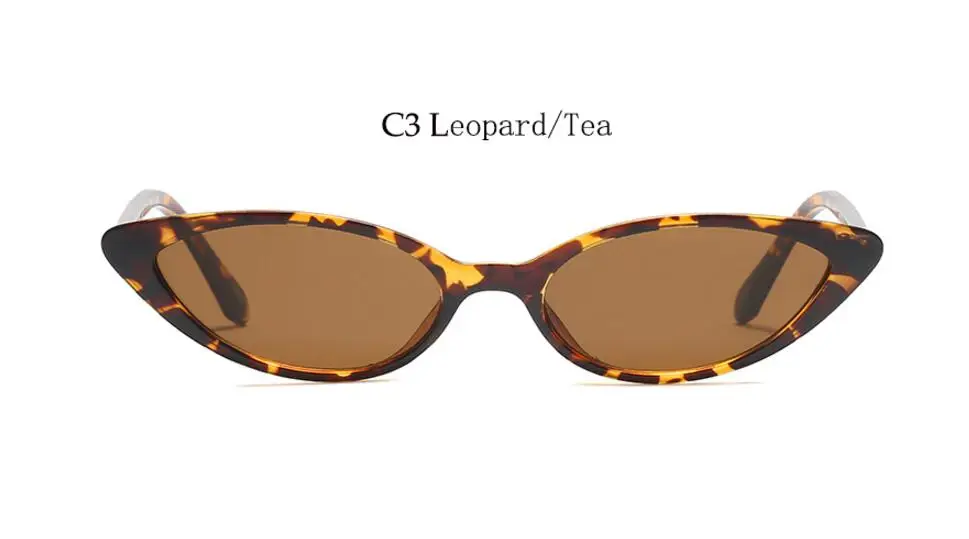 Тонкие солнцезащитные очки кошачий глаз женские Ретро брендовые дизайнерские маленькие черные солнцезащитные очки Женские Мужские оранжевые оттенки Oculos de sol femininos - Цвет линз: C3 leopard tea