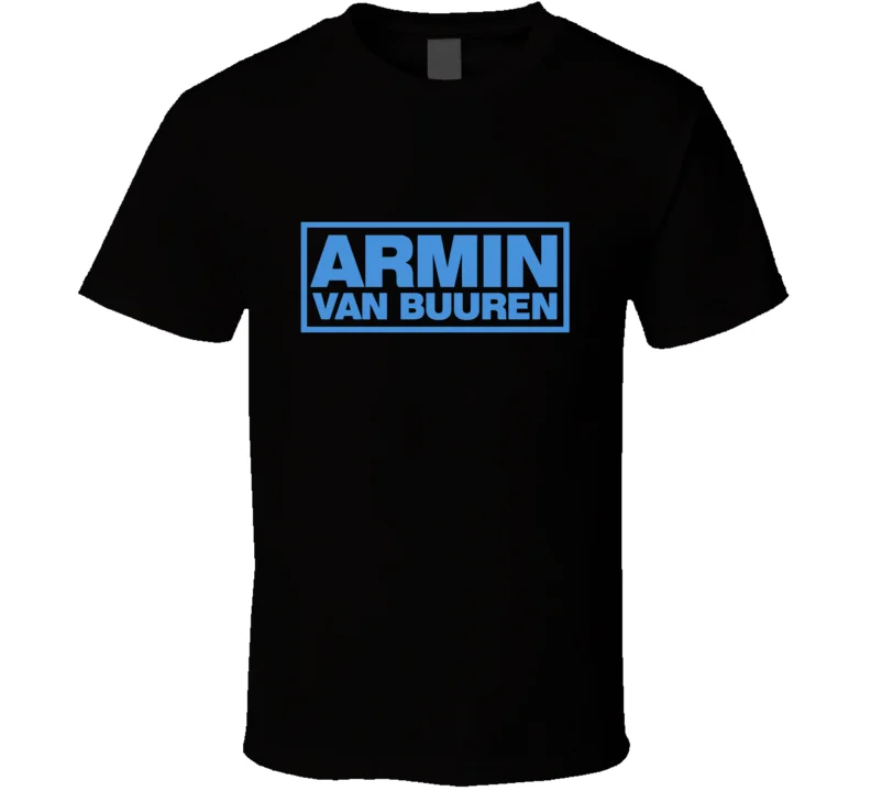 Armin Van Buuren Dj Логотип черный Белый Цвет Футболка мужская футболка Бесплатная