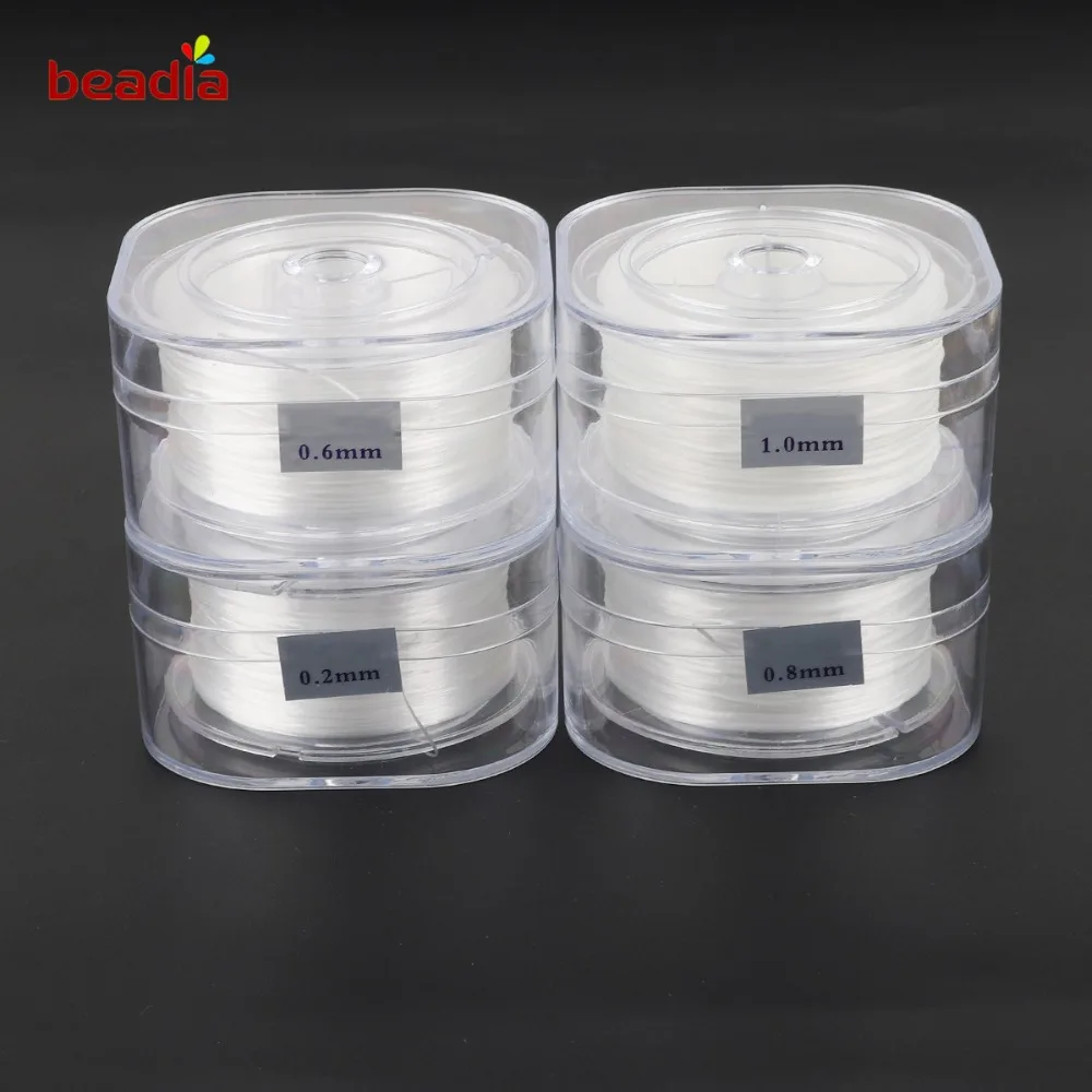 1 Box Crystal Beading Stretch Elastic Thread Cord With Box Transparent