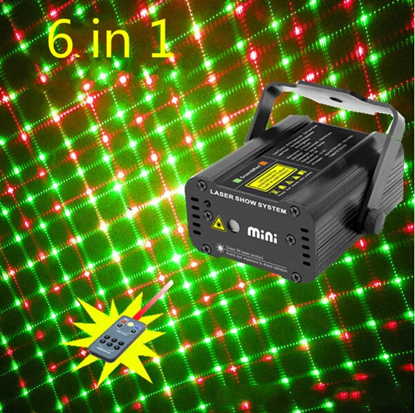 

New 6 patterns mini laser light bar KTV sound stage lighting laser light flash remote wedding