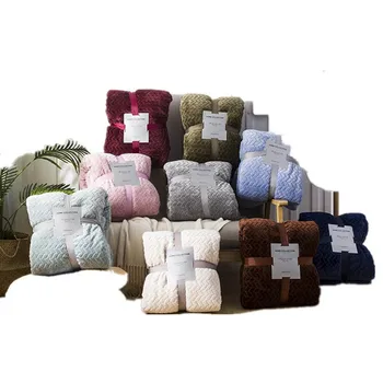

Berber Fleece Throw Blanket on the Bed Decorative Sofa Plaid Thick Chunky Thread Blankets for Living Room Bedspread