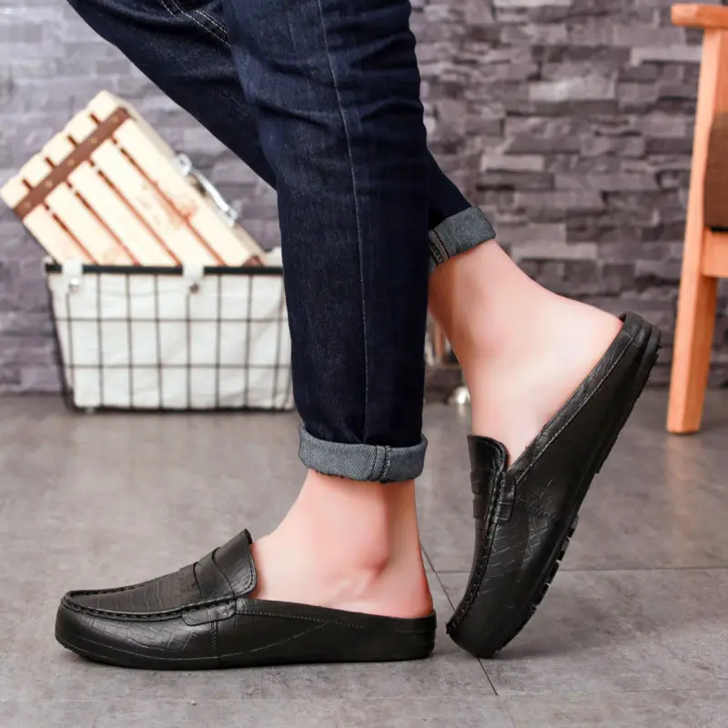 2018 Trendy Black Soft Leather Men Loafers New Handmade Casual Shoes ...