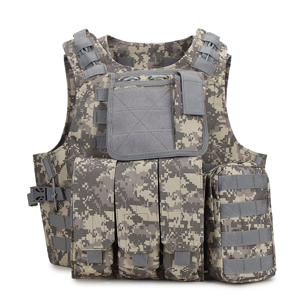 Camouflage Hunting Military Tactical Vest Wargame Body Molle Armor Hunting Vest CS SWAT Team Outdoor Jungle Equipment