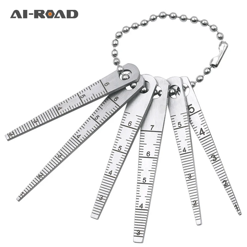 

1Set/6pcs Welding Taper Feeler Gauge Gage Stainless Steel Depth Ruler Hole Inspection For Measurement Tool 0-7 Cone Ruler