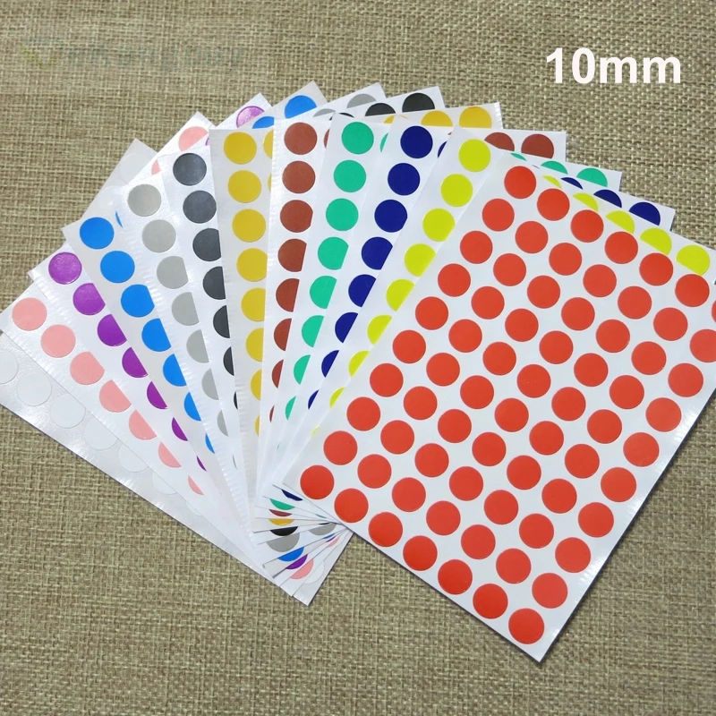 

4200pcs/60sheets Diameter 10mm Colorful Round Adhesive Stickers Blank Dots DIY Labels Party Dcoration