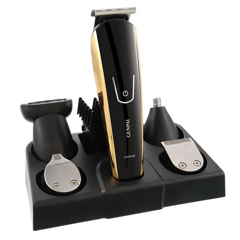 Перезаряжаемый триммер для бороды 5 в 1, набор для мужчин, беспроводной триммер для усов, триммер для волос, водостойкие машинки для стрижки, USB