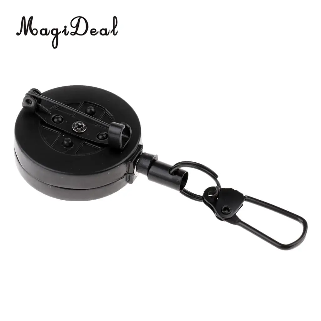 MagiDeal Key Chain Fly Fishing Zinger 50cm Retractor Steel Rope Cord Carabiner Clip Fly Tying Tools Practical zinger retractor
