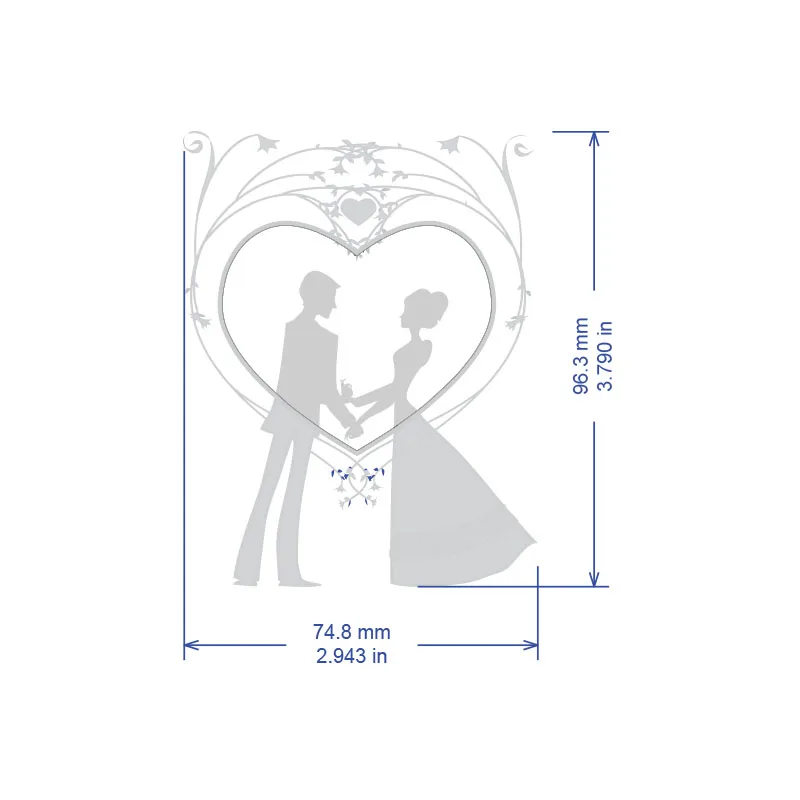  DUOFEN METAL CUTTING DIES Happy Wedding Invitation card embossing stencil DIY Scrapbook Paper Album - 32983970379