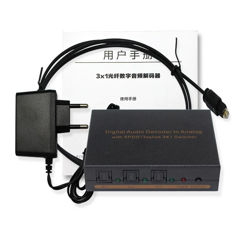 1000 шт. 3 до 1 путь оптический Toslink Селектора Splitter Box для цифрового аудио декодер поддержка AC3/DTS