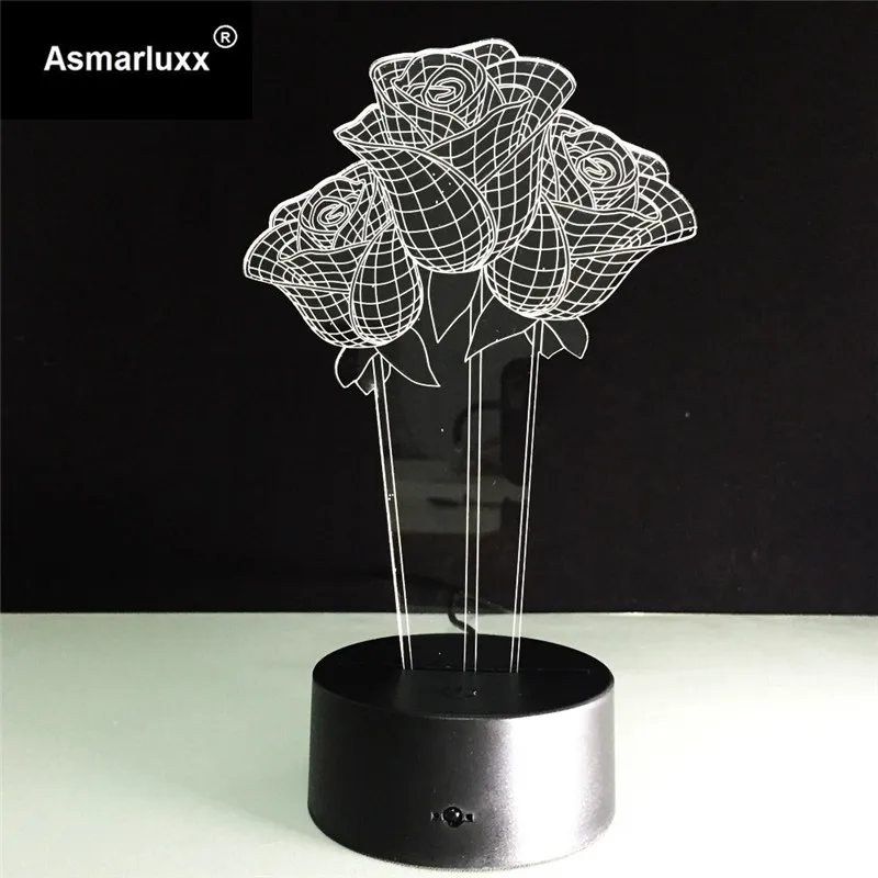 Asmarluxx rose 3d led lamp0004