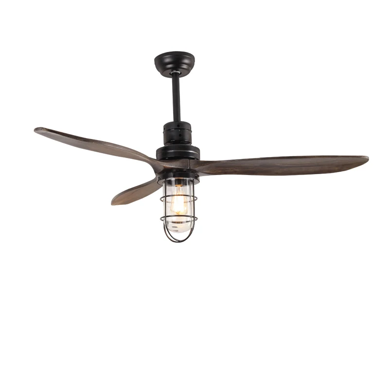 

Vintage 42inch LED Ceiling Fan with Lights Remote Control for Living Room Bedroom Home Industrial Wooden Ceiling Fan Lamp 220V
