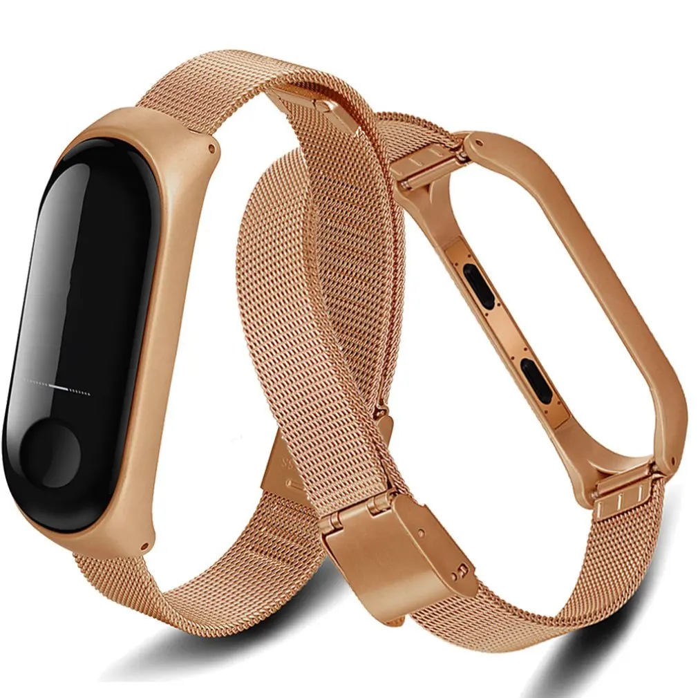 

For Xiaomi Mi Band 3 Stainless Steel Bracelet Strap Metal Strap Buckle For Mi Band 3 Bracelet Metal Strap Replacement Wristband
