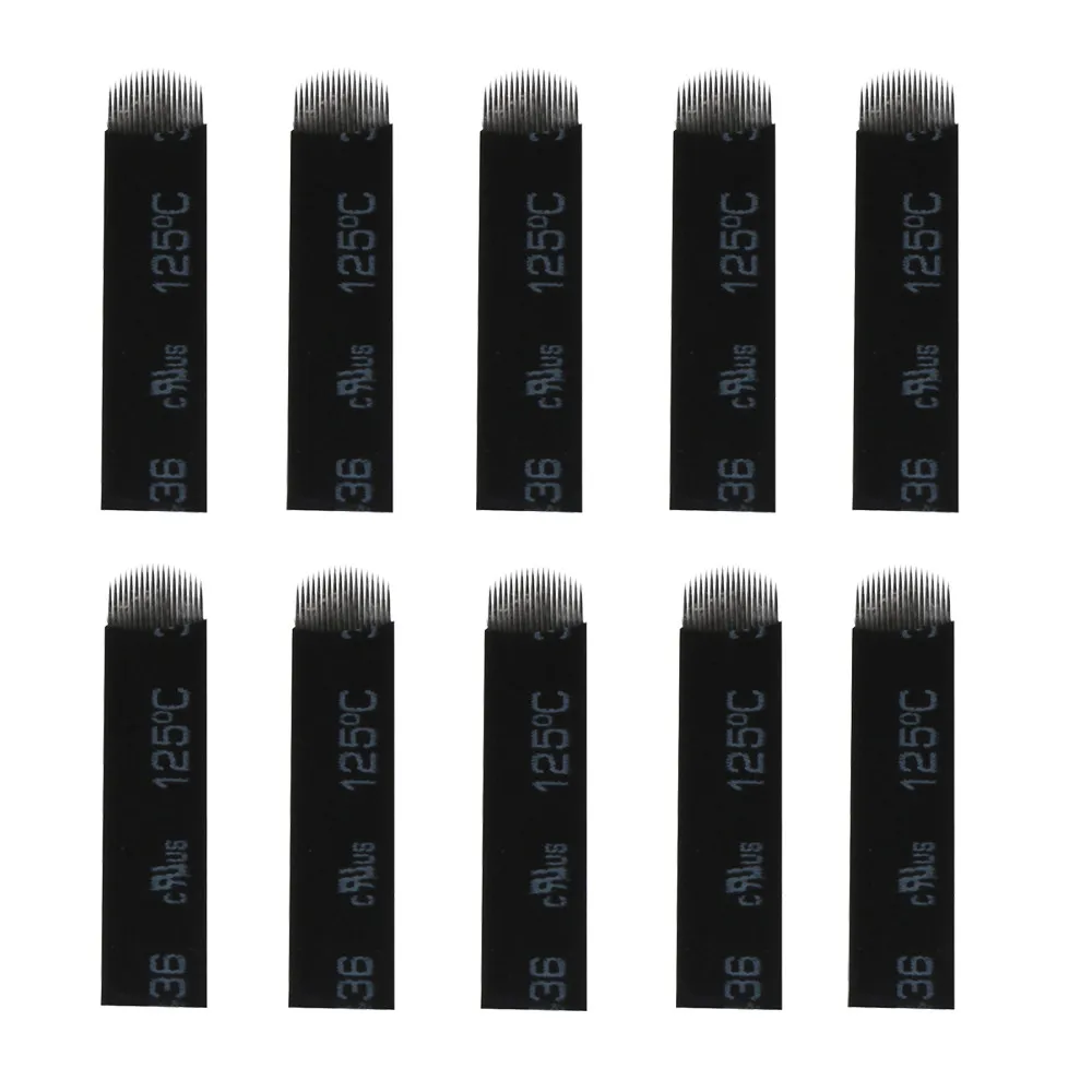 

10PC U Shape 18 Needles Pin Makeup Manual Eyebrow Tattoo Needles Blade For 3D Embroidery Microblading Tattoo Pen Machine 827