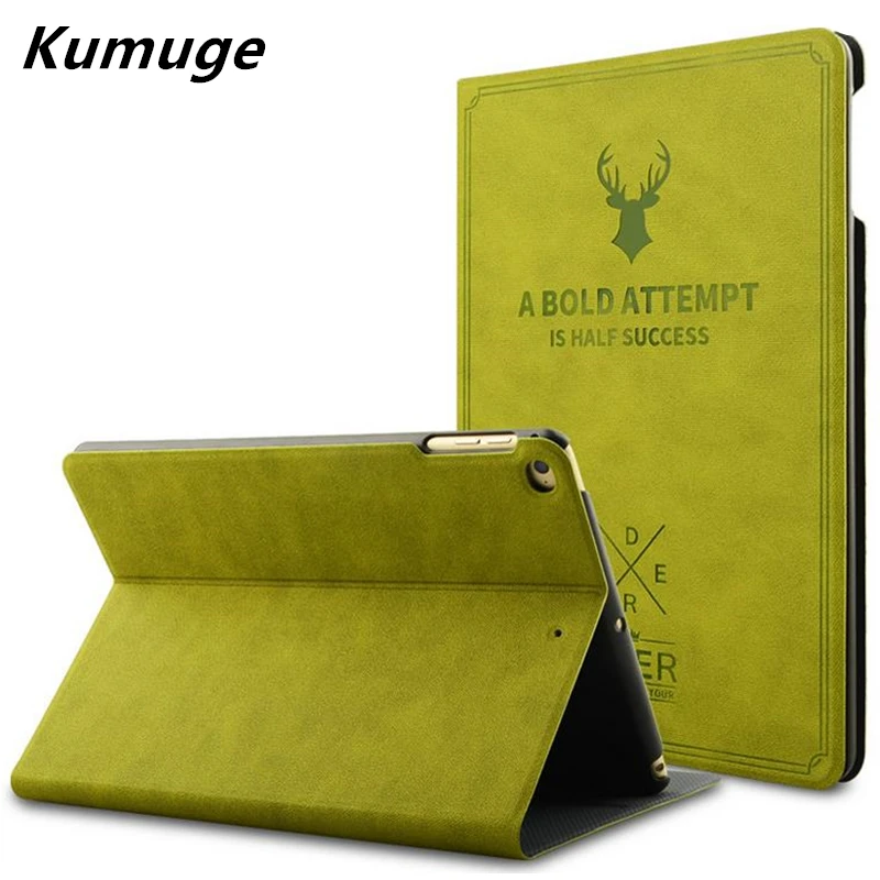 

Retro Deer Pattern PU Leather Tablet Cover Case for for 2017 New iPad 9.7 Case Capa Para New iPad 2017 Model A1822 +Film +Pen