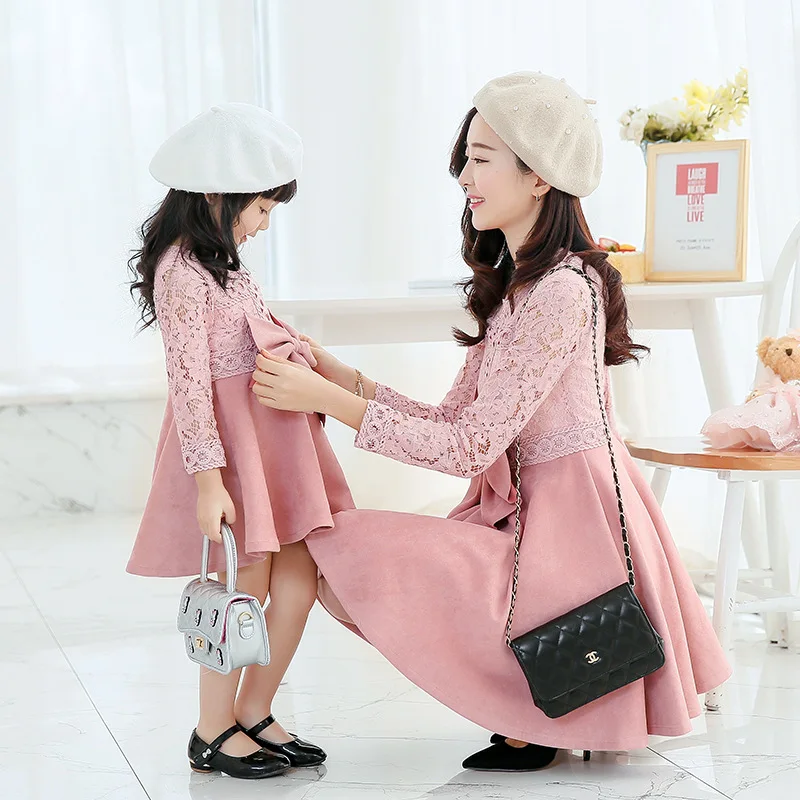 Mutter Tochter Kleider Elegante Abend Hochzeit Kleid für Familie Mama Mutter Kinder Passende
