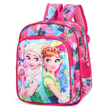 

Disney cartoon frozen Elsa Anna Kindergarten school bag backpack Spiderman car boys pattern bag children's Travel storage bag