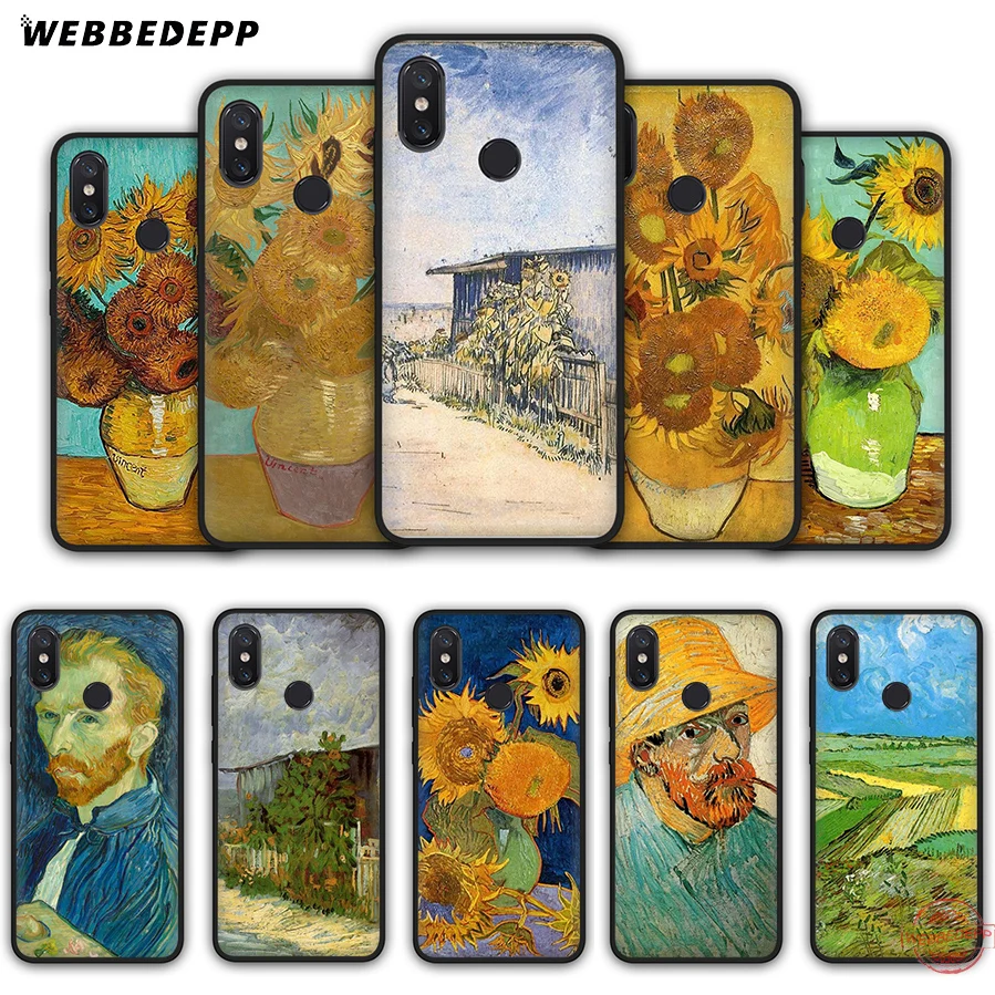Мягкий силиконовый чехол WEBBEDEPP Vincent Van Gogh Sunflower для Xiaomi Mi 6 8 9 SE MAX 3 A1 A2 Lite F1 |