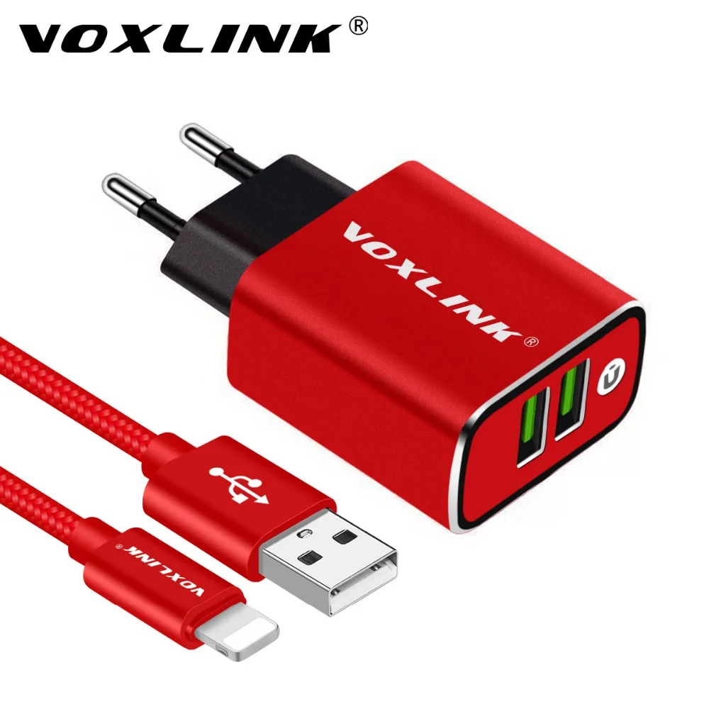 Goede VOXLINK Dual Poorten Usb Oplader Lader 5V3. 1A EU Plug Travel Charger USB voor iPhone Samsung Huawei Mobiele telefoon Oplader
