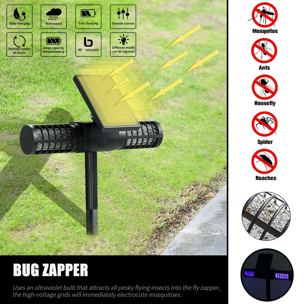 Light-Villa Solar-Lamp Outdoor Waterproof Ground UV Bug-Zapper Anti-Insect-Supplies Path Light-Villa Solar-Lamp Outdoor Waterproof Ground UV Bug-Zapper Anti-Insect-Supplies Path