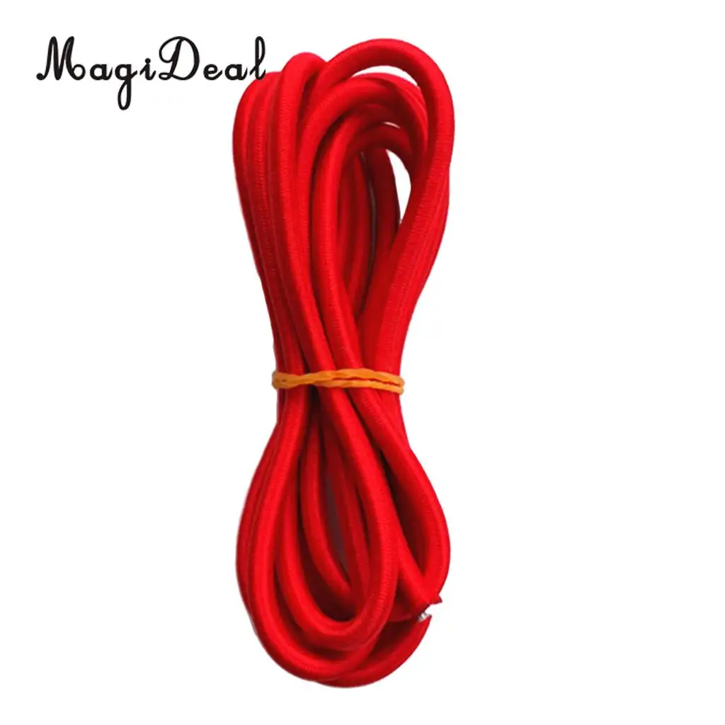 MagiDeal High Strength 5mm Red Elastic Rubber Bungee Rope Shock Cord Tie Down Boats Trailers for Boats Kayaks Canoe Surf Board