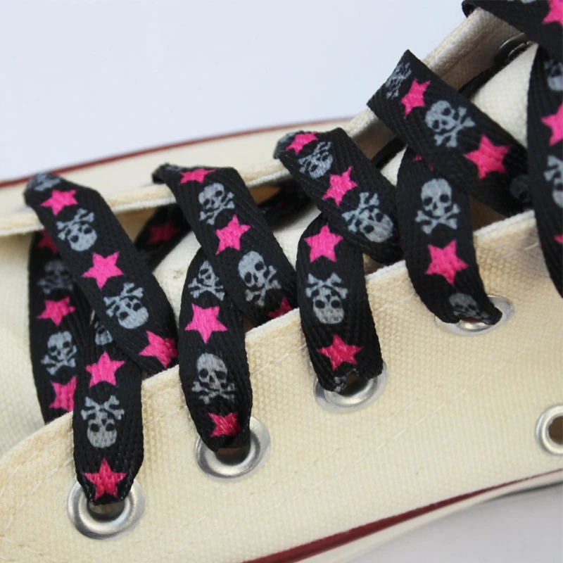 

1.1M Colorful Floral Shoelace Fashion Modern Flat Star Shoe Strings For General Use