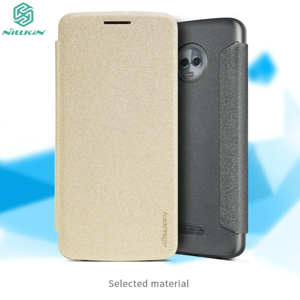 

NILLKIN Sparkle Leather Flip Case for Motorola Moto g6 Back cover phone bags PU Leather Case for Moto G6 5.7 inch