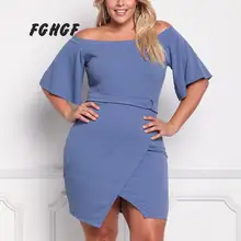 FGHGF Robe Femme Ete 2017 Summer Sexy Party Dresses Plus Size Elegant Vintage Dress Slash Neck