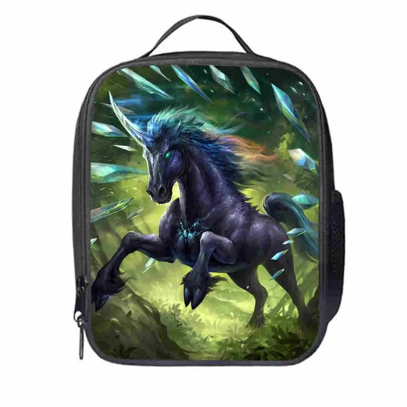 Unicorn Lunch Bag Customized Moon Horse Dog Animal Anime Teenagers Boys Girls Kid School Thermal Cooler Insulated Tote Box
