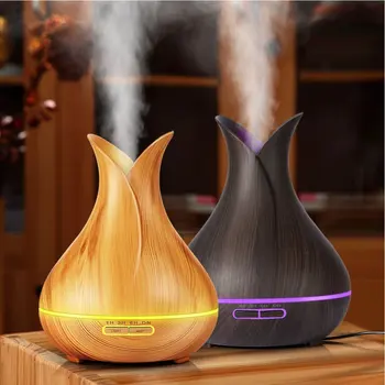 

USB Electric Aroma Air Diffuser Wood Ultrasonic Air Humidifier Essential Oil Aromatherapy Cool Mist Maker LED Lights For Home