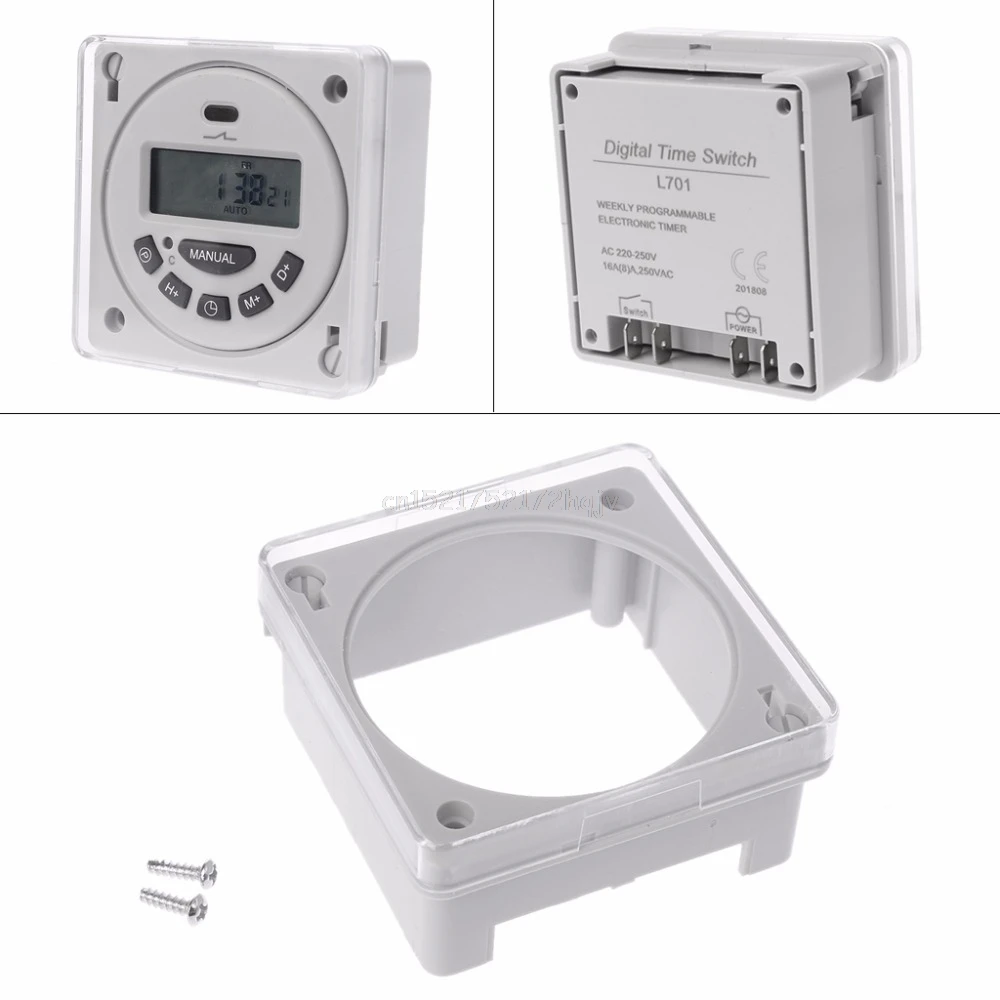 

Panel Mounting Plastic Transparent Case Waterproof Cover Enclosure Protection for Time Switch Timer TM618 CN101 CN101A L701 D05