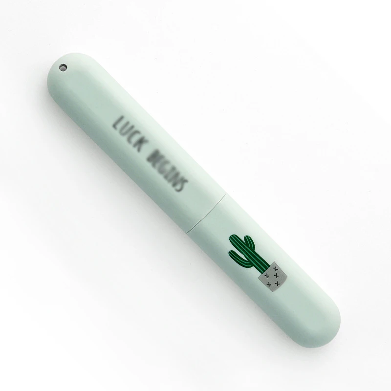 Горячая портативный держатель для зубной щетки Радуга бамбуковая зубная щетка для путешествий походная зубная щетка Коробка Чехол для ванной - Цвет: 1pc green cover
