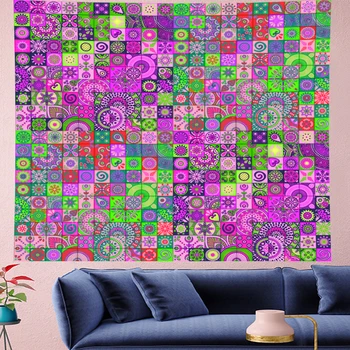 

Indian Mandala Tapestry Bohemian Retro Geometry Polyester Wall Hanging Table Cloth Curtain Blanket Yoga Mat Blanket Sandy Beach