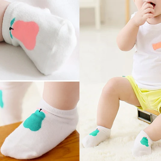 Bosudhsou C37#(12 пар/лот хлопковые носки для малышей Носки с резиновой защитой от скольжения для носки-тапочки с принтом из мультиков, Носки 1-4 - Цвет: Розовый