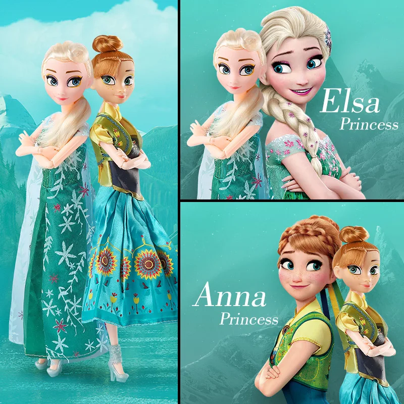 Disney Frozen princess doll Fairy Fantasy girl DIY toy handmade dress up Action bady kun Toy Model For kids birthday gift