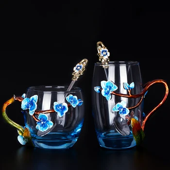 

High quality crystal glass mug,Heat Resistant Enamel Glass cup,Water Milk Coffee Espresso Drinkware For Gift,Tea Set Coffee Cup