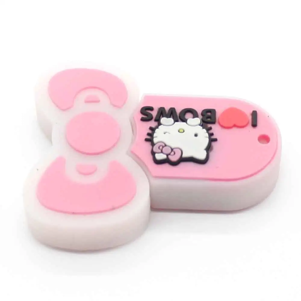 USB флеш-накопитель Kitty Cat с бантом, 32 ГБ, флеш-накопитель с героями мультфильмов, 16 ГБ, реальная емкость, 128 м, 4 ГБ, 8 ГБ, 64 ГБ, милые флешки флеш-накопитель - Цвет: pink bowknot