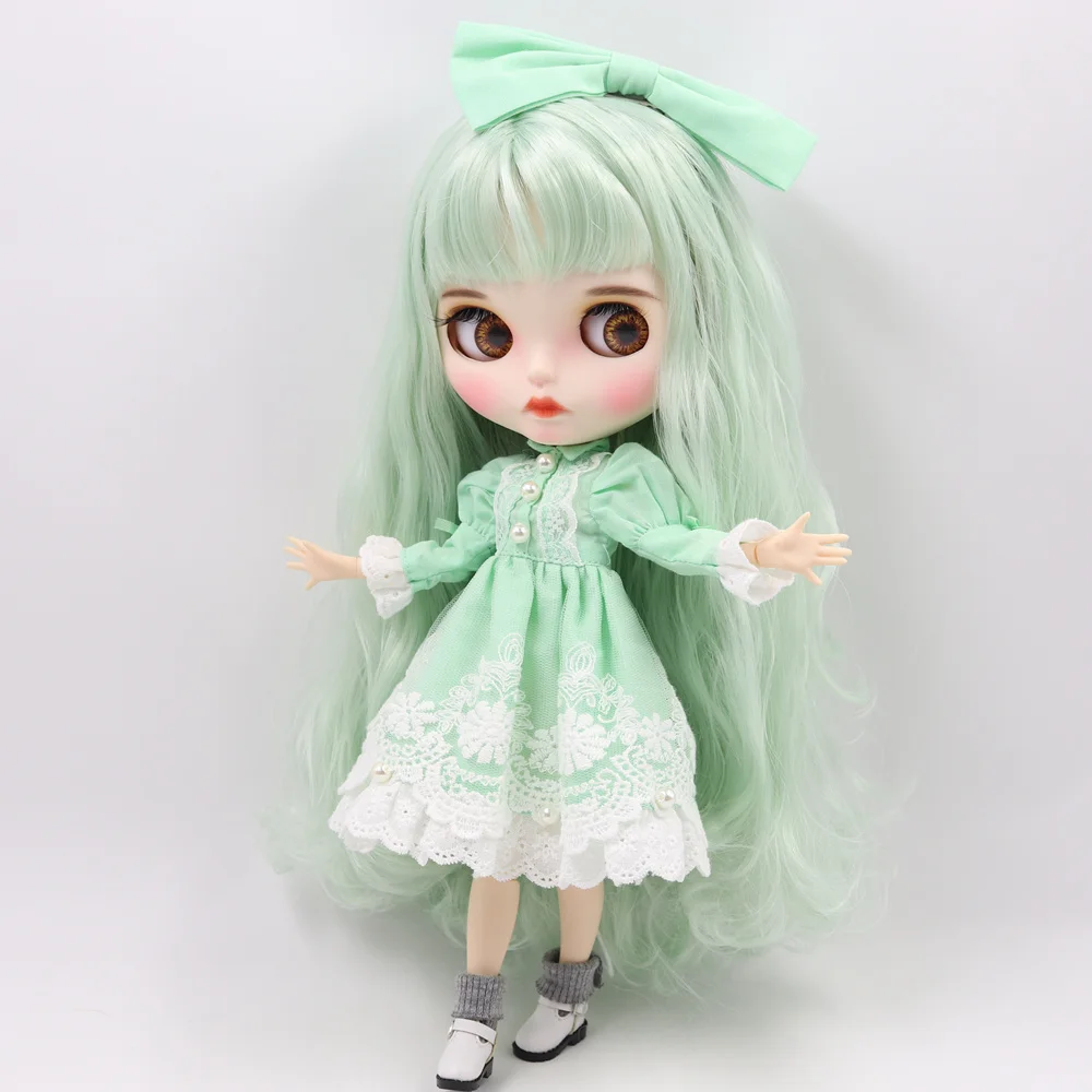 Кукла Blyth ICY DBS для серии № BL4278 мятно зеленые волосы Цвет Резные губы матовое лицо