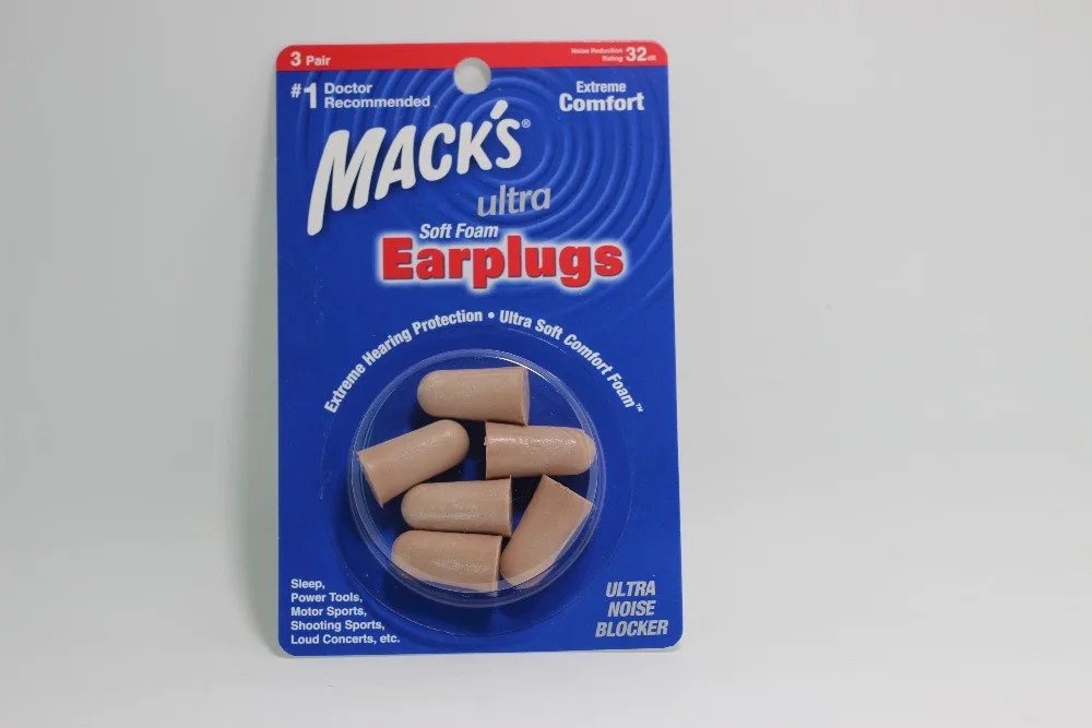 Mack's 3 pairs foam earplugs ultra Champagne color noise reduction ultra noise blocker 32db Mack's 3 pairs foam earplugs ultra Champagne color noise reduction ultra noise blocker 32db