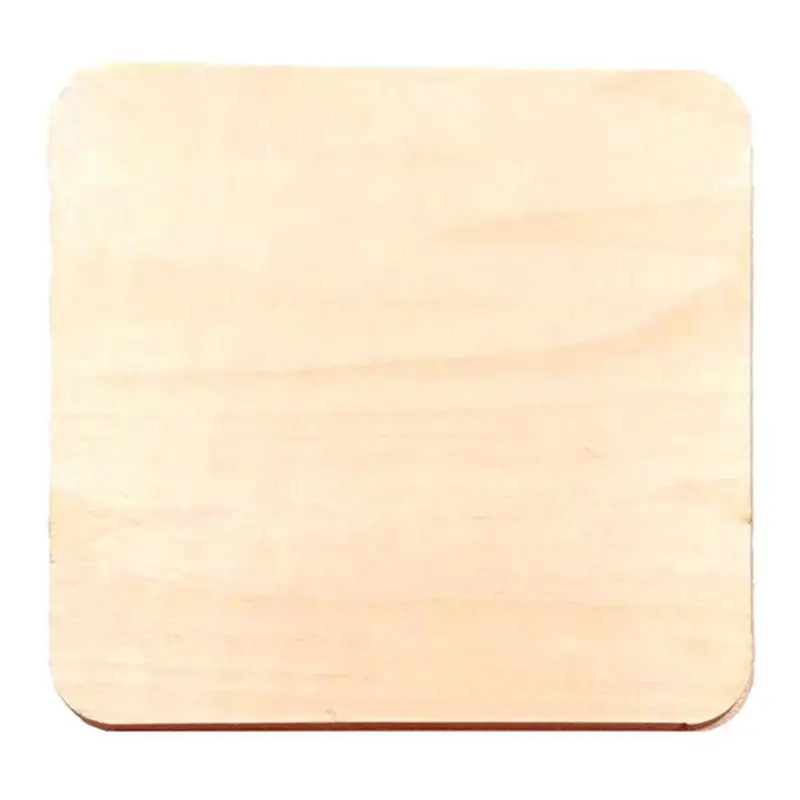 5/10/50/100pcs 20/40/70/90/140mm Unfinished Wood Square Blank Wooden  Cutouts Natural Slices for Crafts DIY Art Ornaments Home