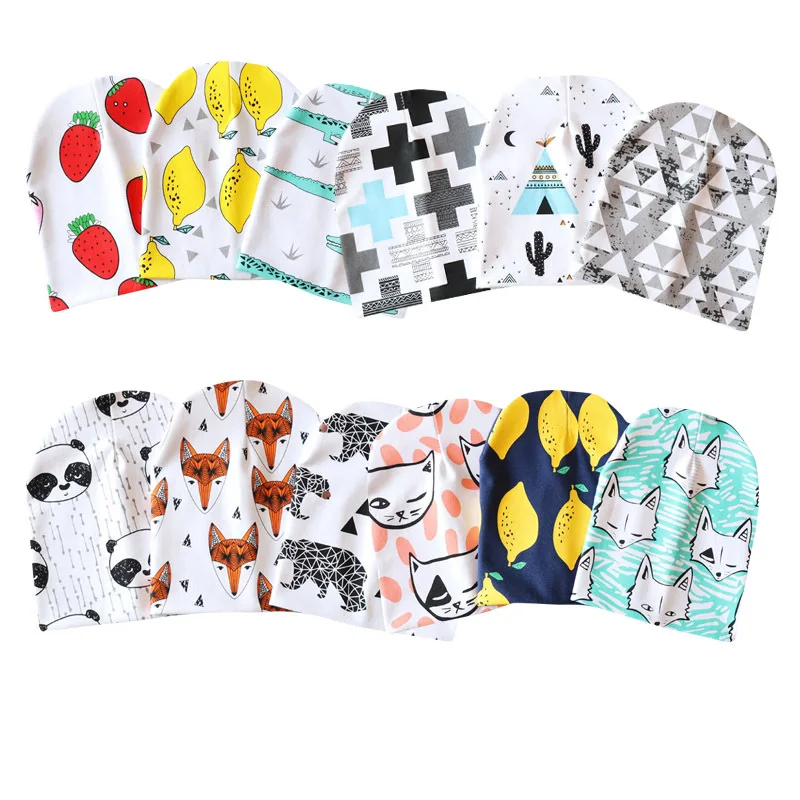 

Brand Baby Hat Knit Cotton Cartoon Bear Batman Print Baby Caps For Boys Girls Spring Autumn Winter Children's Hats Child Beanie